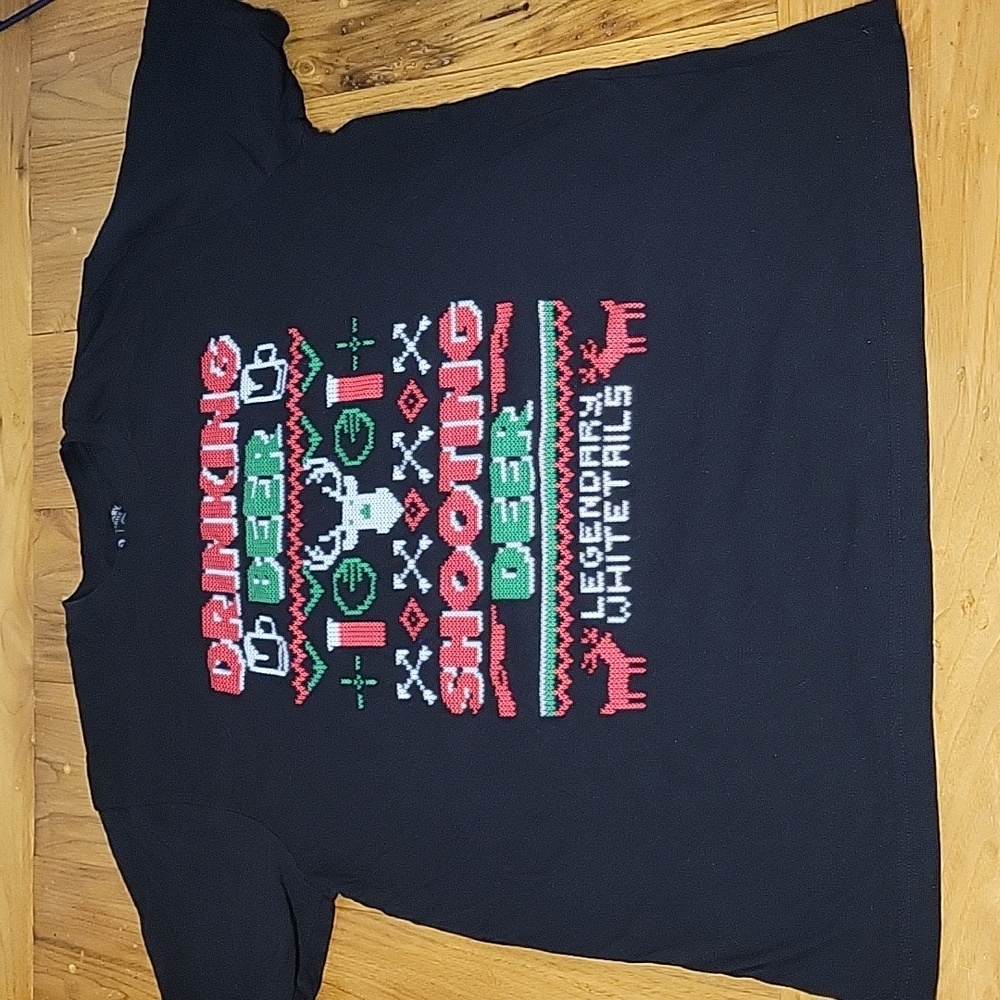 Legendary Whitetails XL Drinking Beer and Shooting Deer screenprinted tshirt